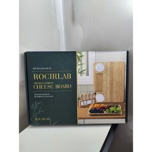 ROCIRLAB Premium Bamboo Charcuterie & Cheese Board‎ Set w/ Cutlery, Bowls NEW